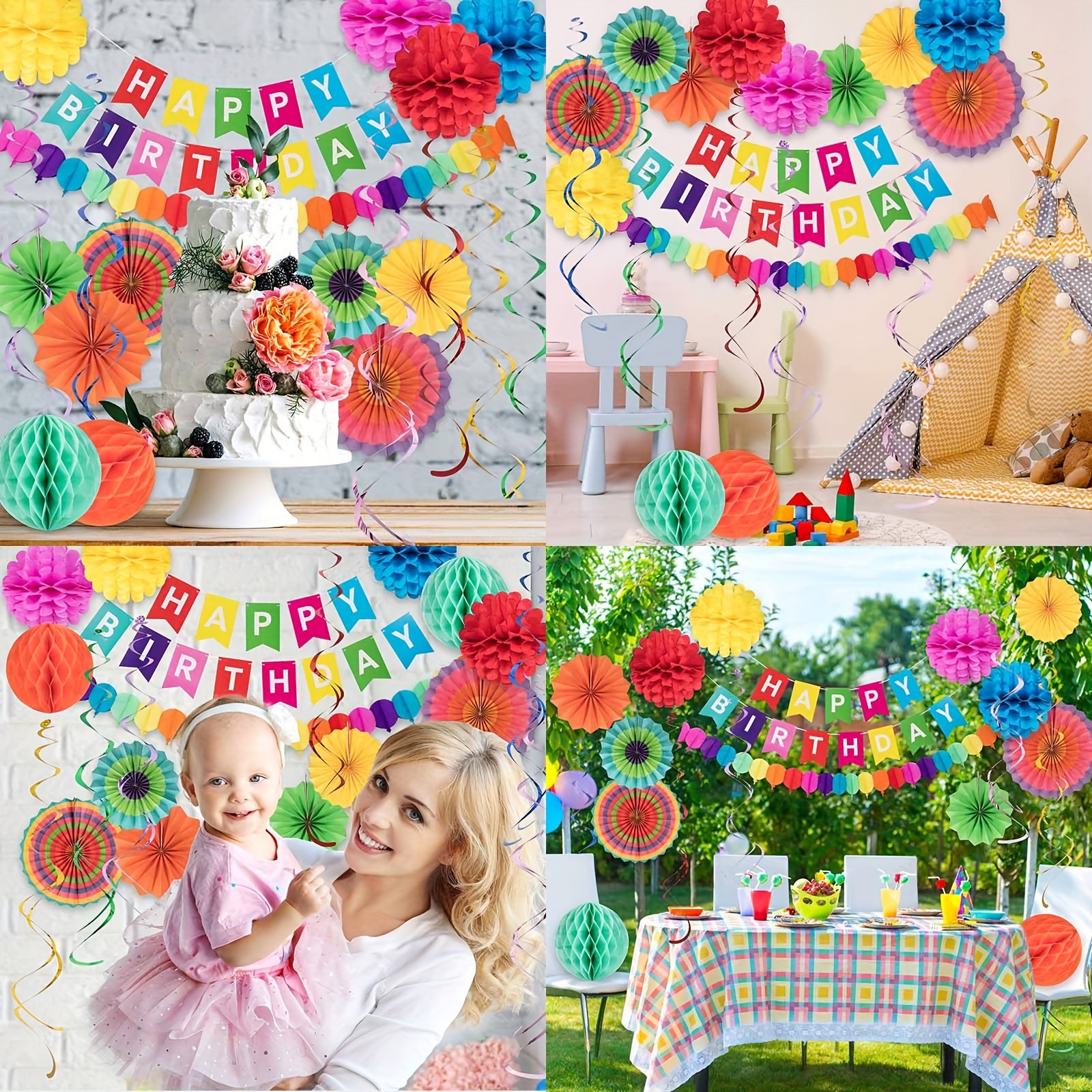 Mexican Fiesta Party Decorations, Multi-color Hanging Birthday