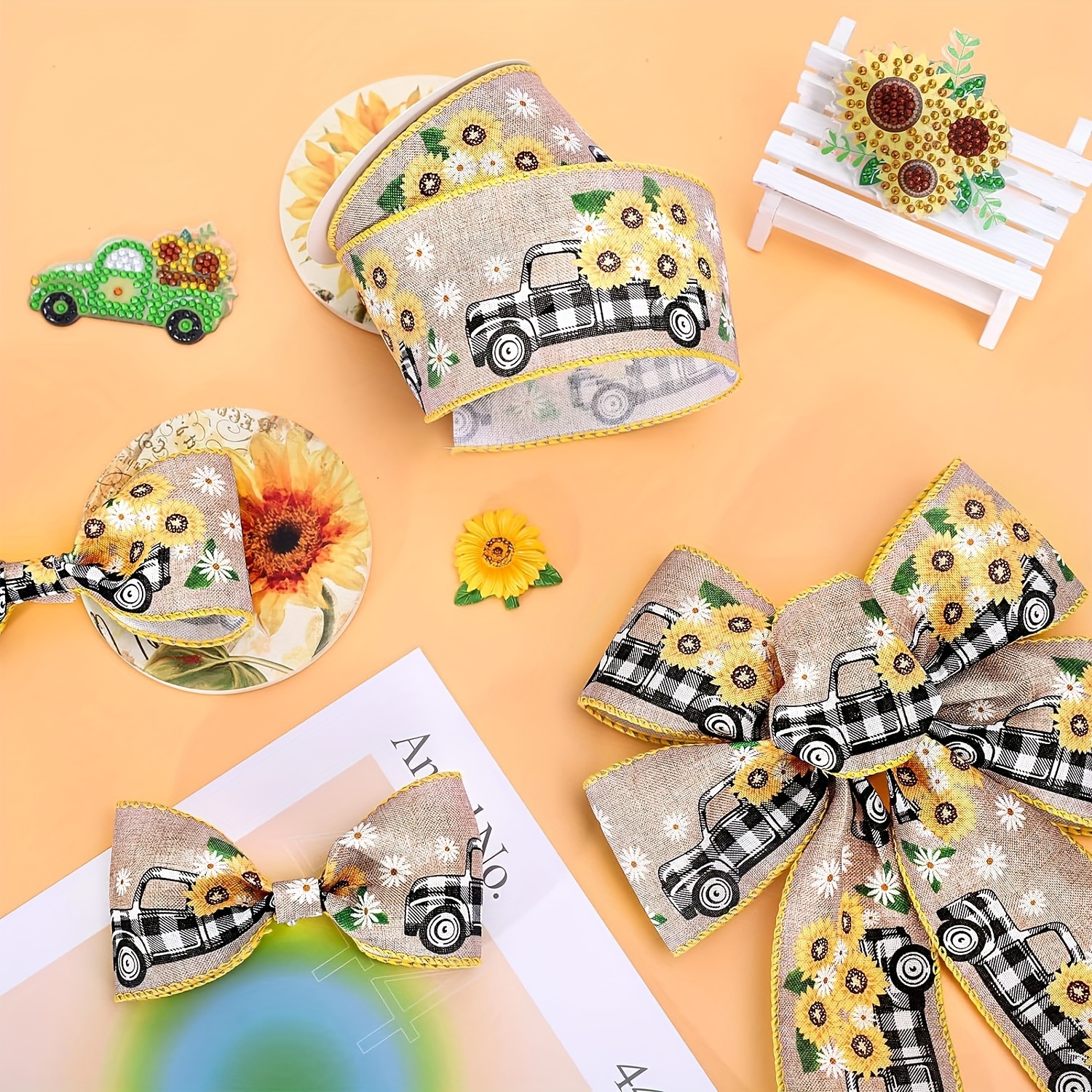 Yellow Ribbon,fabric Ribbon,craft Ribbon,ribbon for Crafts,ribbon