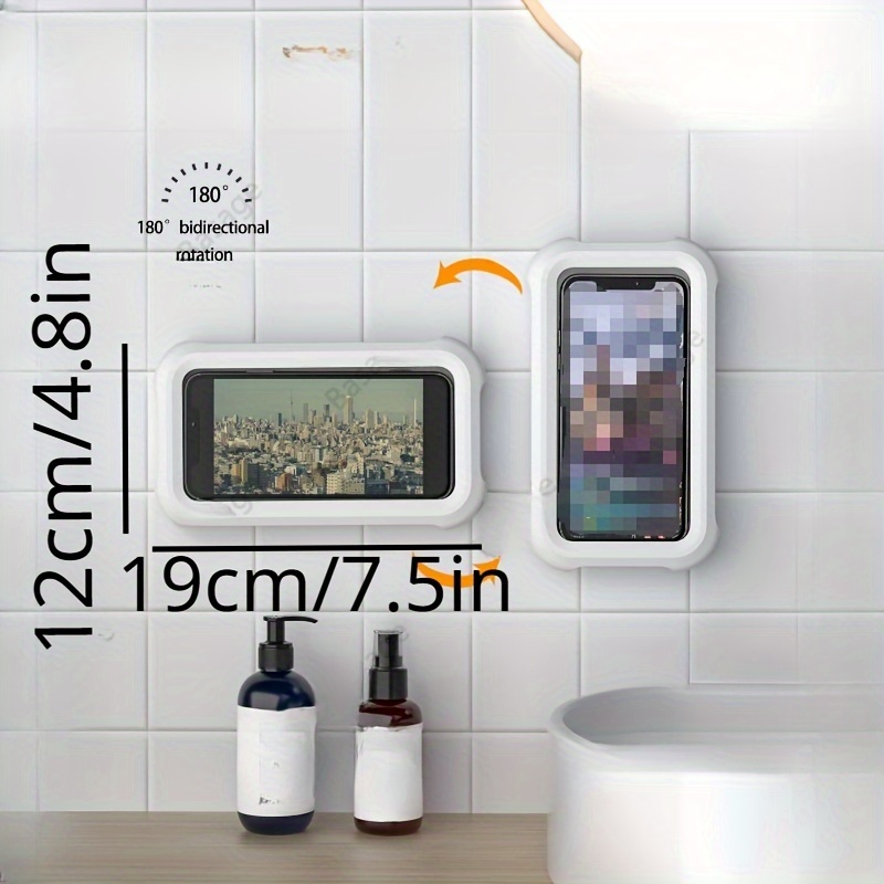 360° Rotation Waterproof Shower Phone Holder, Retractable, Angle
