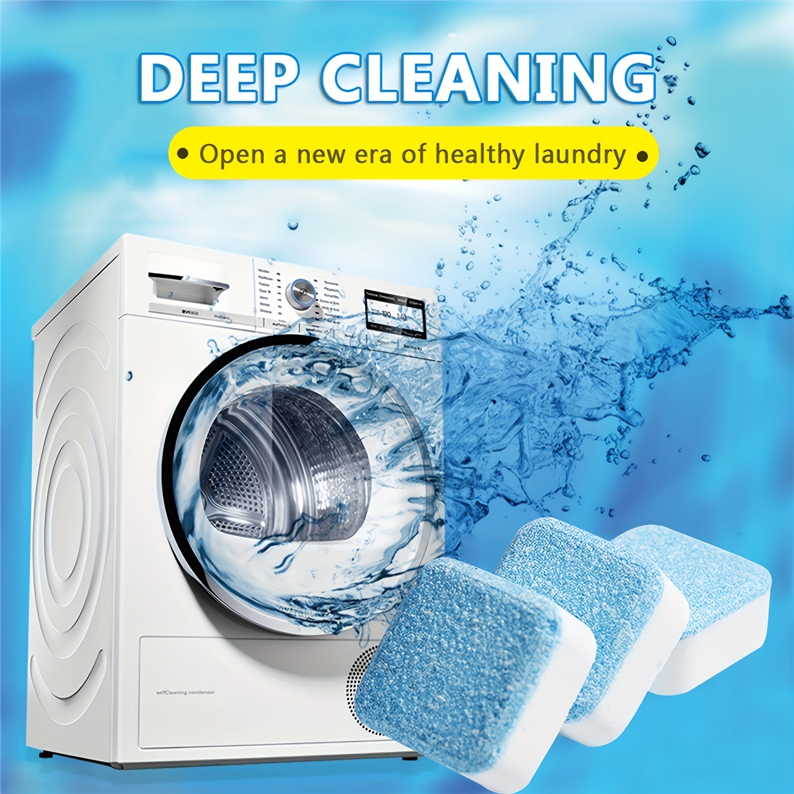paquete de valor 20pcs/5pcs Limpiador de lavadora Limpiador de tanque de  lavadora Tableta efervescente de detergente para una limpieza profunda y  dura