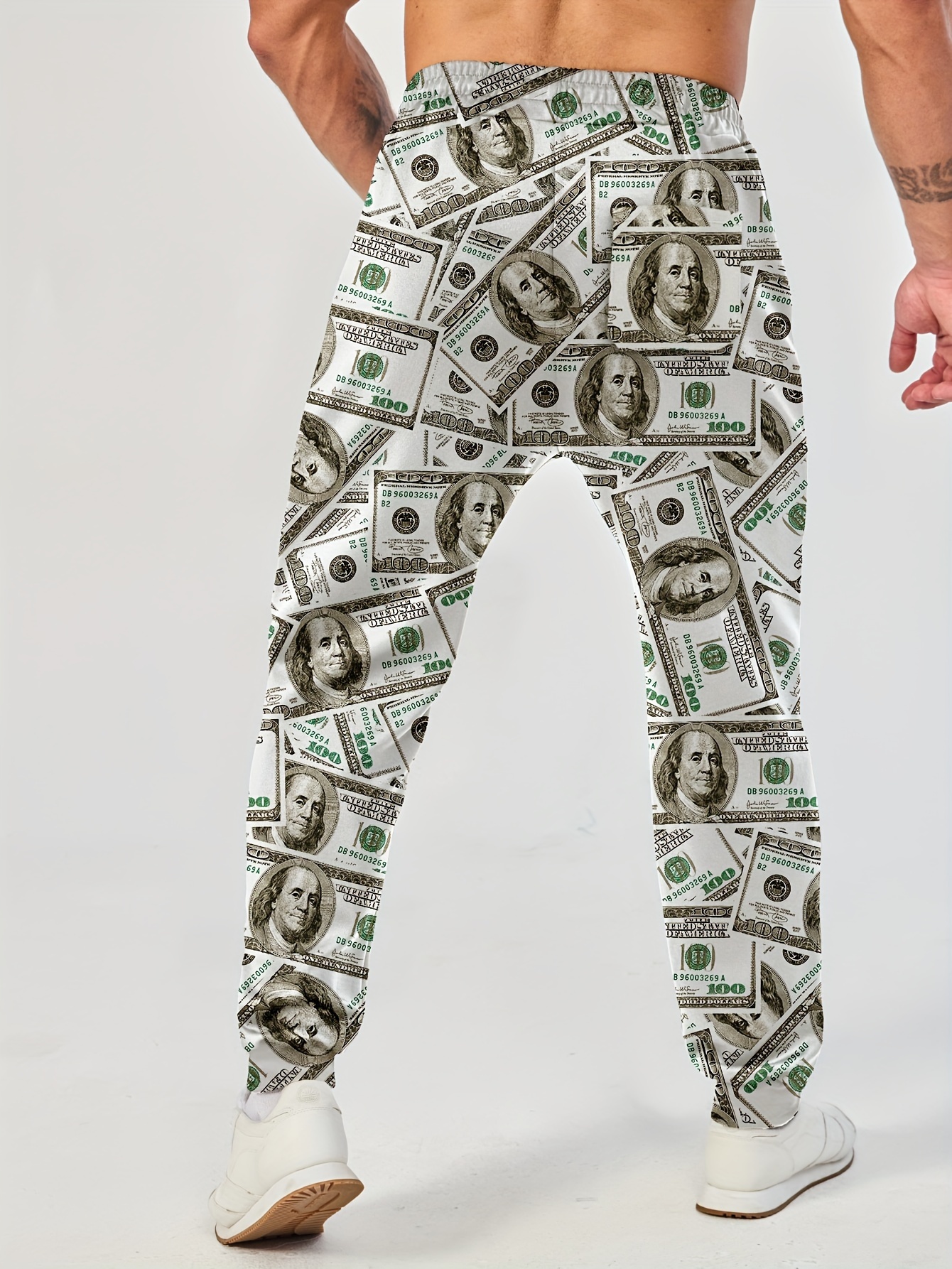 men's casual geometric print tapered pants vibrant color Temu