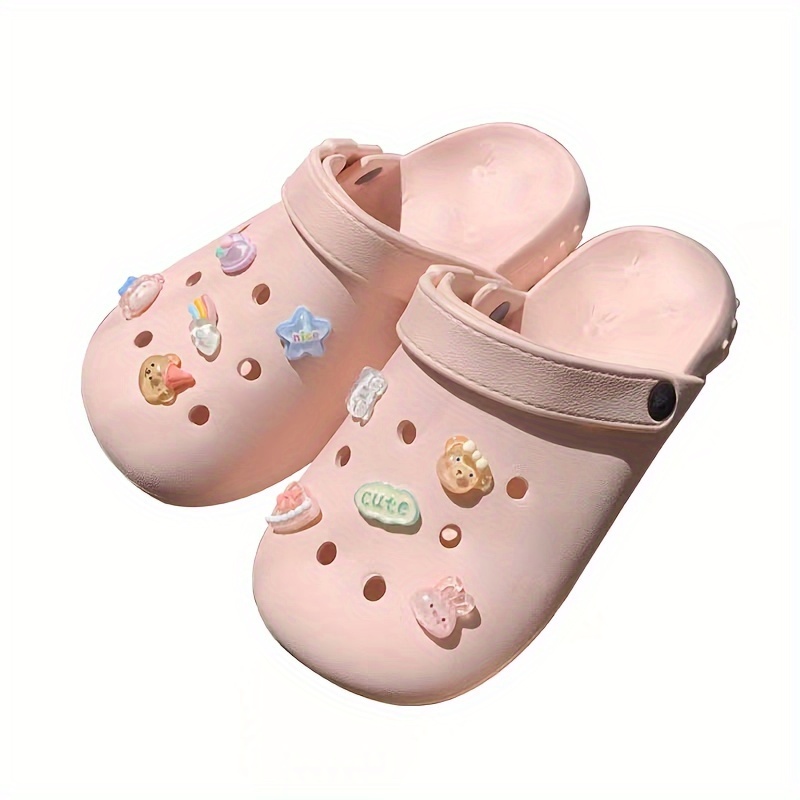 3d Shoe Charms Set Cute Transparent Resin Bear Cloud - Temu