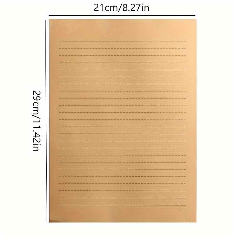 A4/a5 Retro Kraft Paper Letter Paper Simple Horizontal Line - Temu