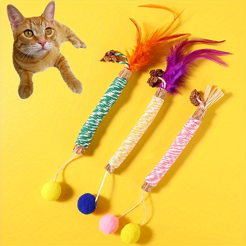 1pc Yellow Cat Puzzle Feeder Toy, Combination Of Cat Wand, Cat