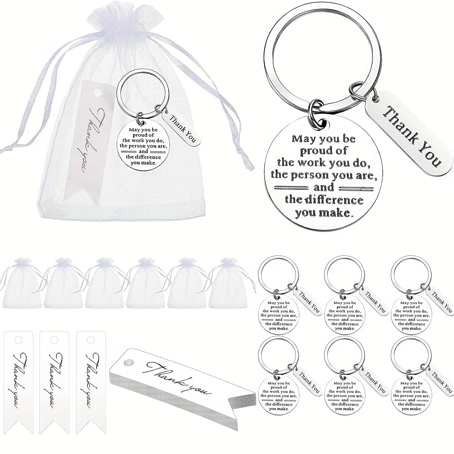 6 Pcs Gifts Keychain Appreciation Keychain Make A Difference Inspirational  Gifts Coworker Leaving G