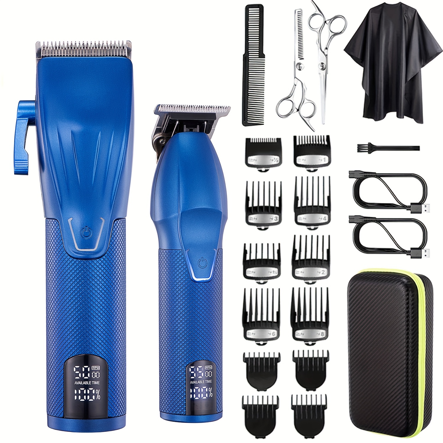 Cortadora de pelo inalámbrica, kit de cortadora de pelo para hombres,  suministros de peluquería profesional, kit de corte de pelo, accesorios de