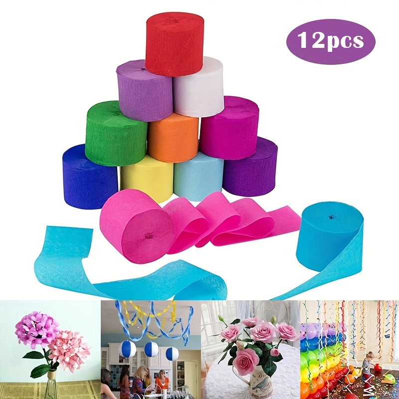 Crepe Paper Flower Diy Kits Crepe Paper Rolls Birthday Party - Temu