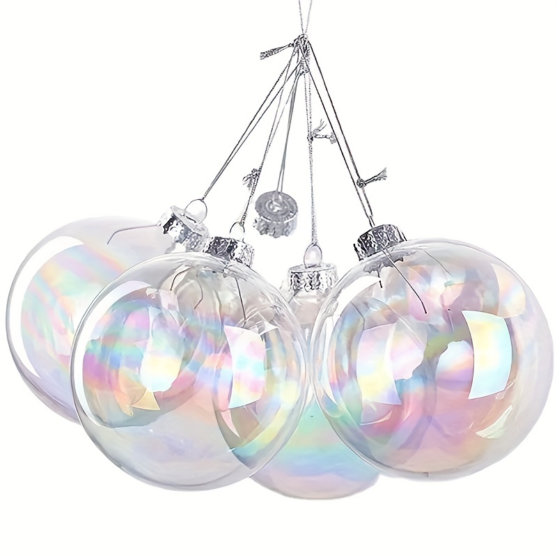6 Pcs DIY Clear Plastic Fillable Balls Ornament 2 36Inch Christmas Balls