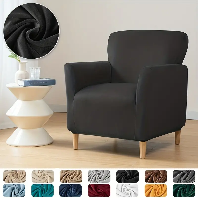 1pc super soft armchair slipcovers elastic velvet club tub chair slipcovers for living room bar counter hotel home decor details 9