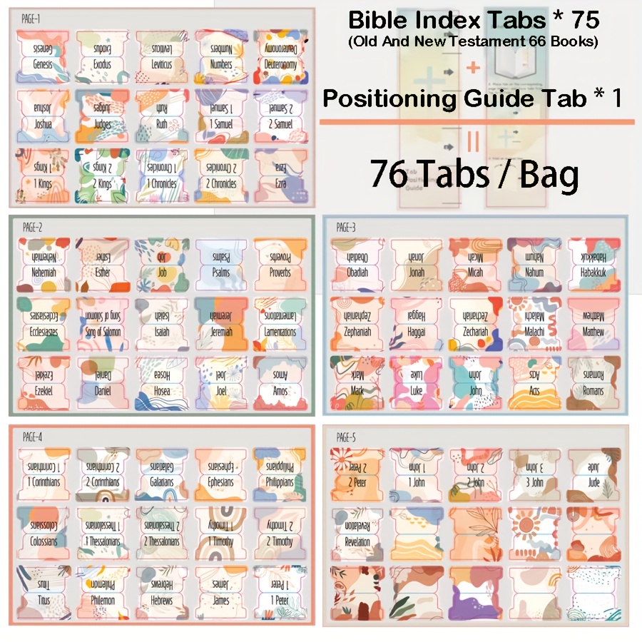 75 Bible Index Tabs Faith Stickers Bible Journaling Supplies - Temu