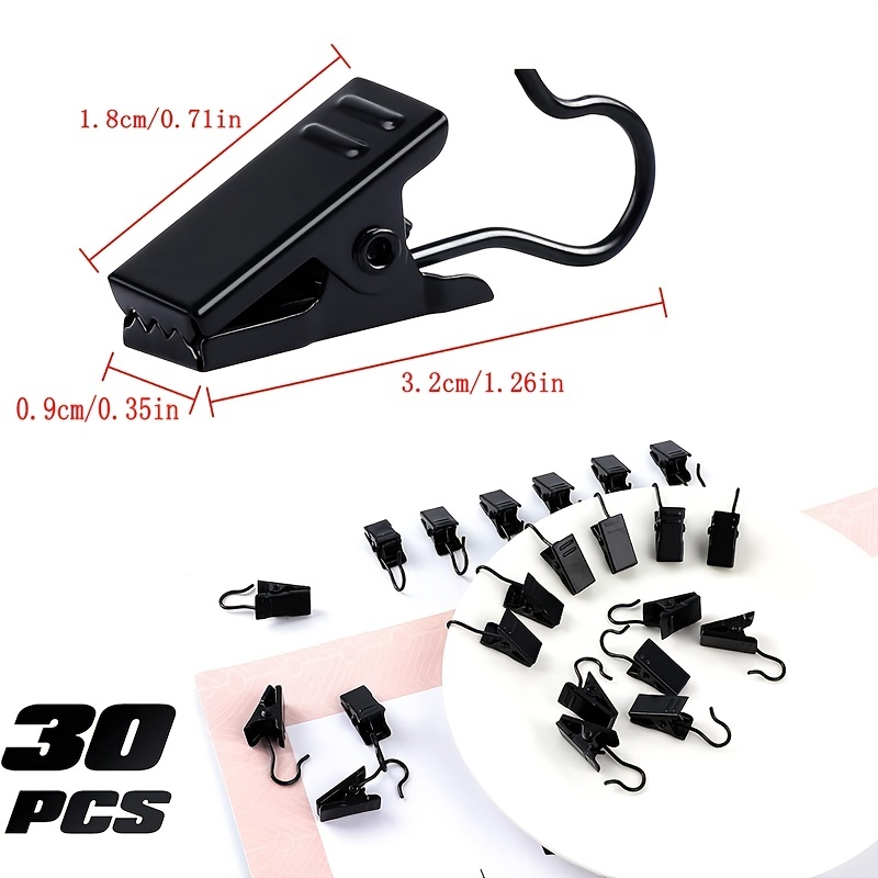 30pcs Metal Curtain Clips for Hanging Drape Track Christmas Decorations