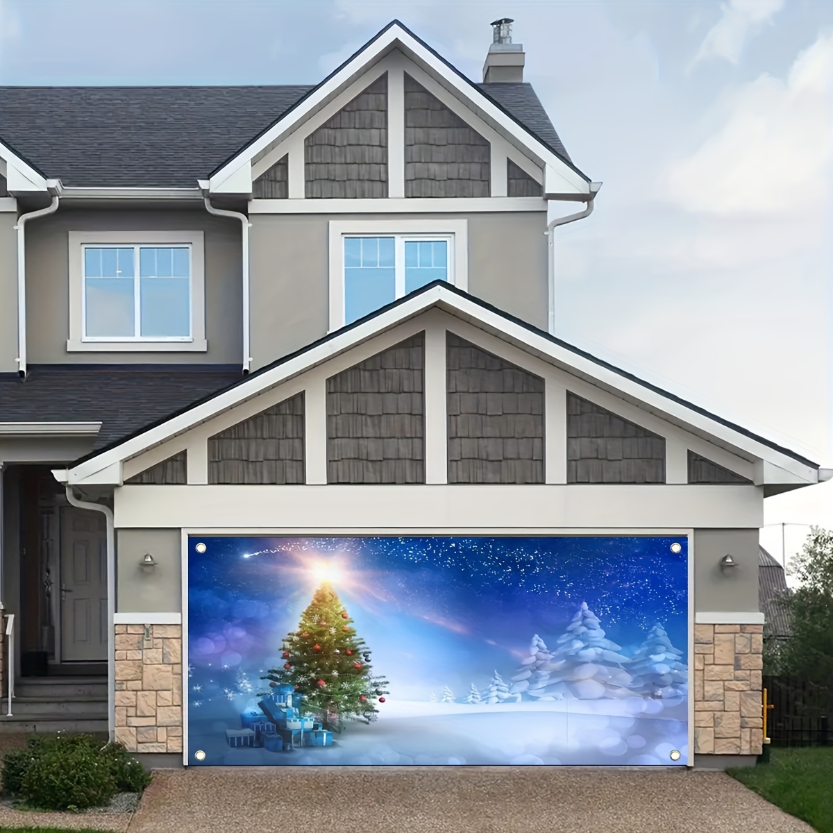 Christmas Pattern Garage Door Banner Decorations Christmas - Temu