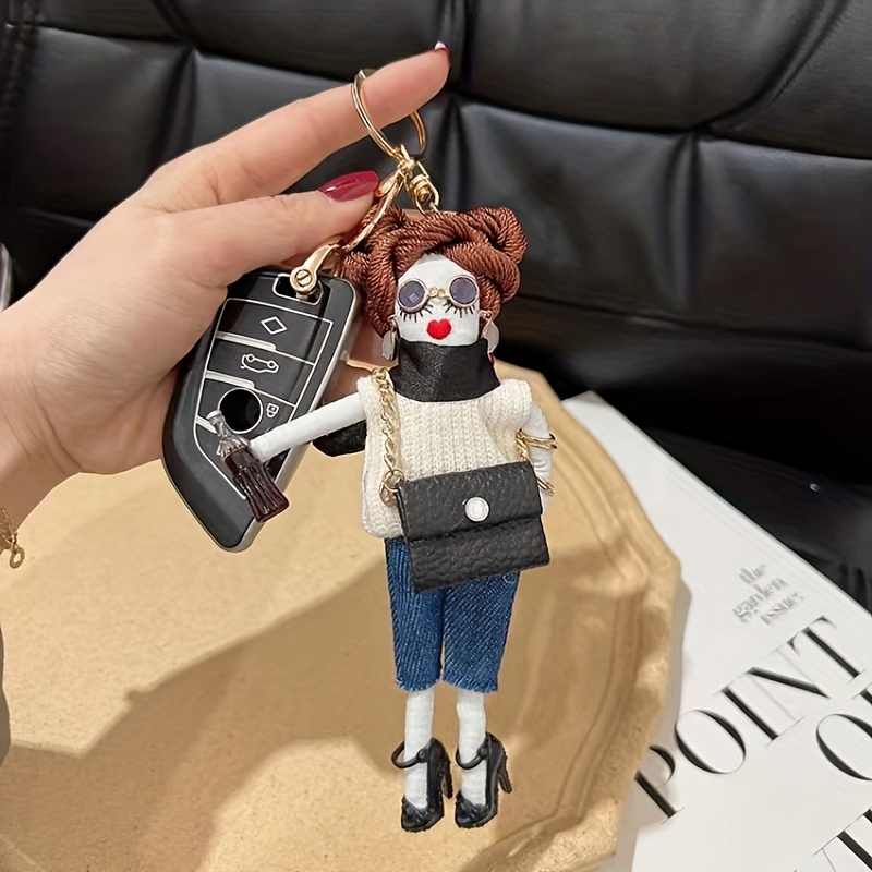 European and American Fashion Creative Rabbit Keychain Simple Cute  Personality Doll Key Chain Lady Cartoon Bag Pendant Keychain