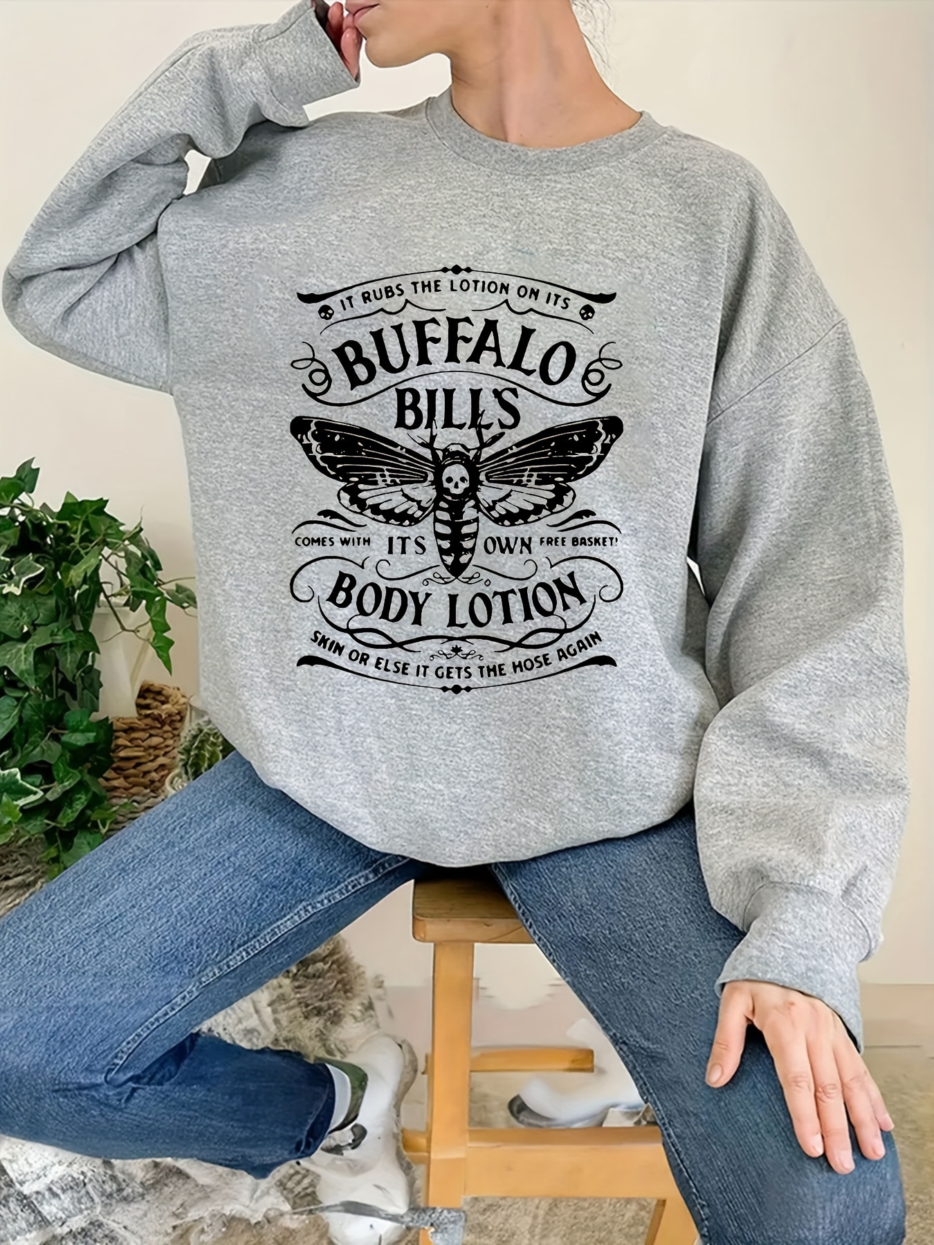 Buffalo Bills Print Sweatshirt Casual Long Sleeve Crew Neck