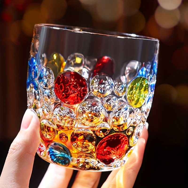 Colorful Bubble Glass Cups, Embossed Water Cups, Coffee Cups, Whisky Glasses,  Drinking Cups, Summer Winter Drinkware - Temu Austria