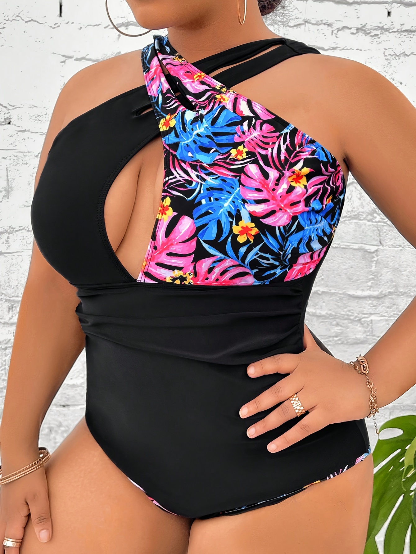 Buy Bycc Bynn Women's One Piece Swimsuit Plus Size Trendy Front-Cross Tummy  Control Swimwear Bathing Suit Online at desertcartOMAN