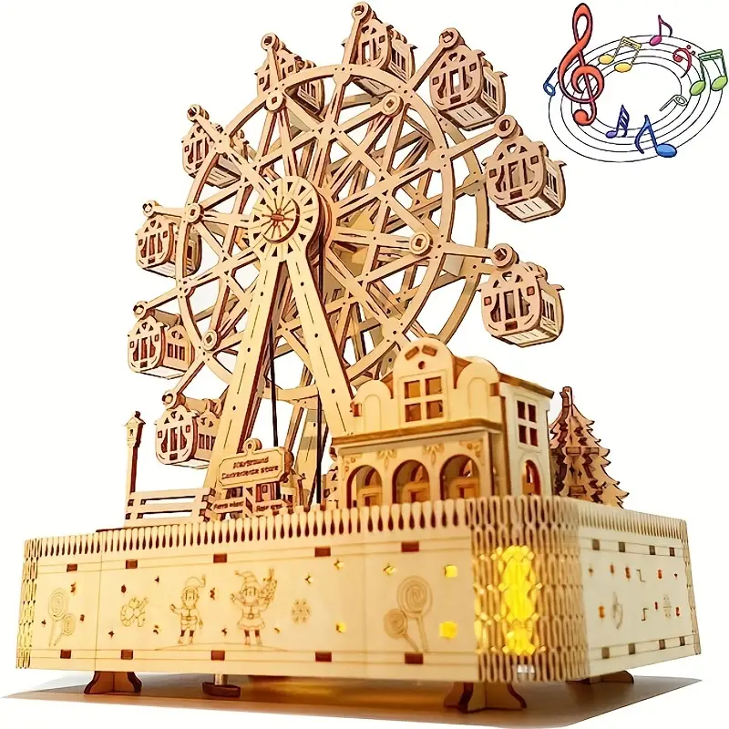 Puzzle In Legno 3d Adulti Carillon Ruota Panoramica - Temu Italy