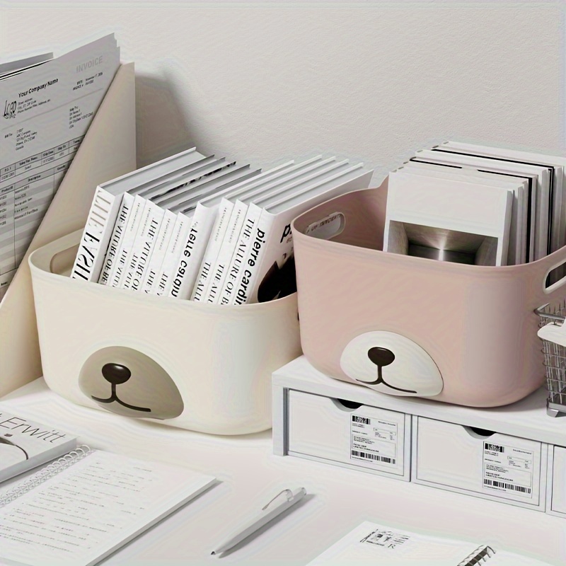 Cute Rabbit Desktop With Drawer Storage Box Stationery - Temu