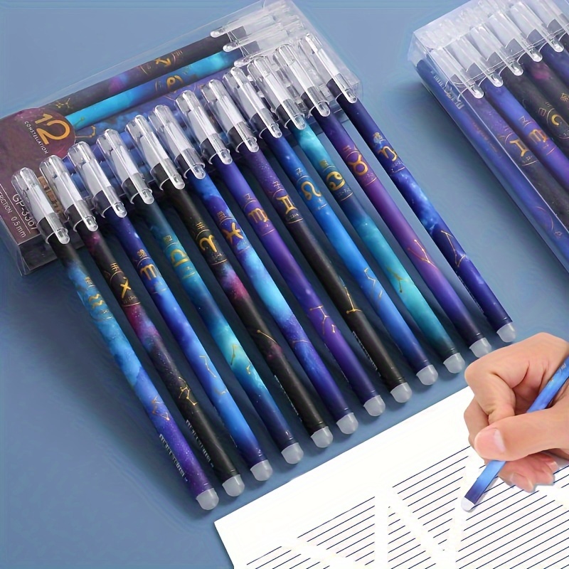 Colored Erasable Neutral Pens Bullet Head Blue Black Large - Temu