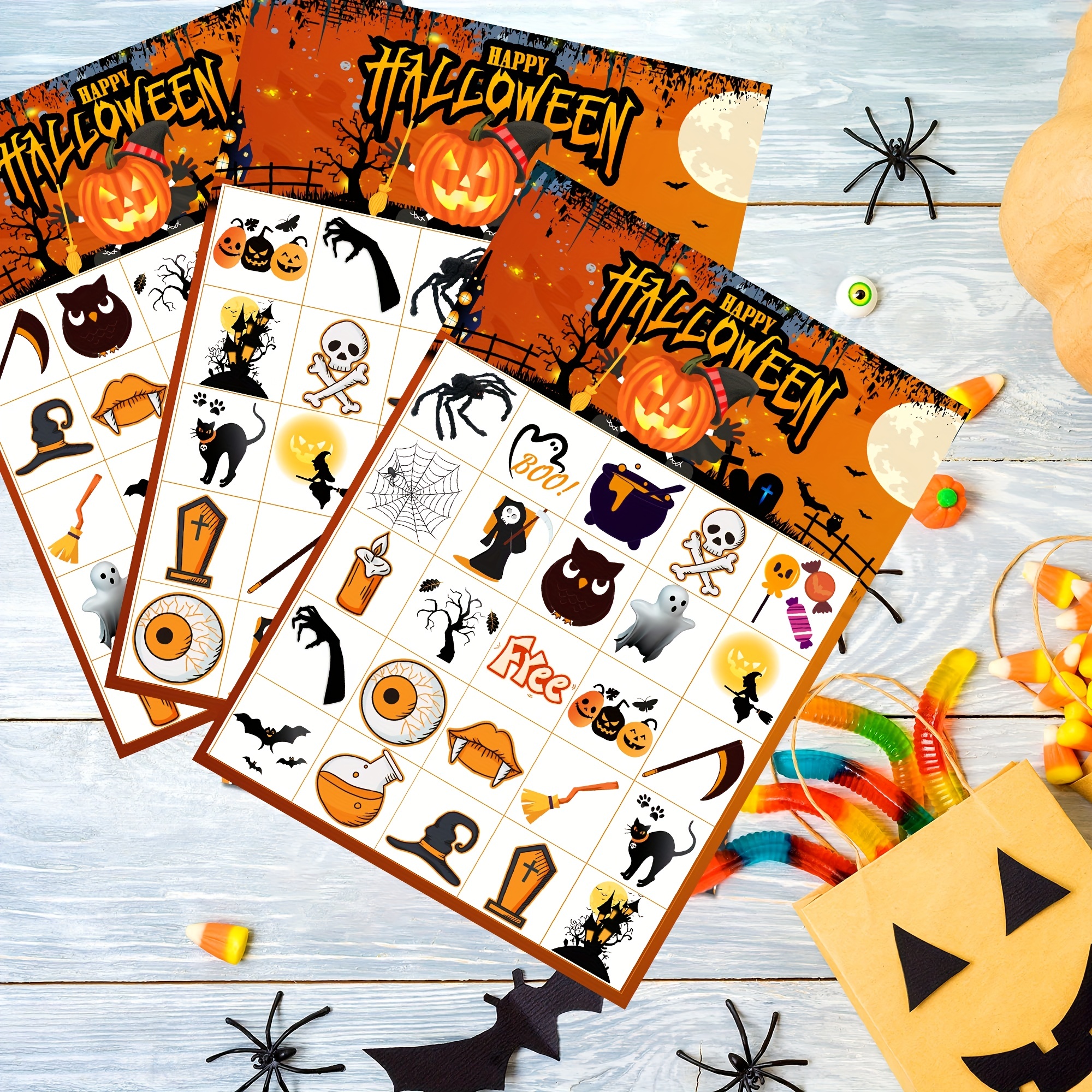 jogo bingo festa Halloween  Jogo tabuleiro bingo para festa