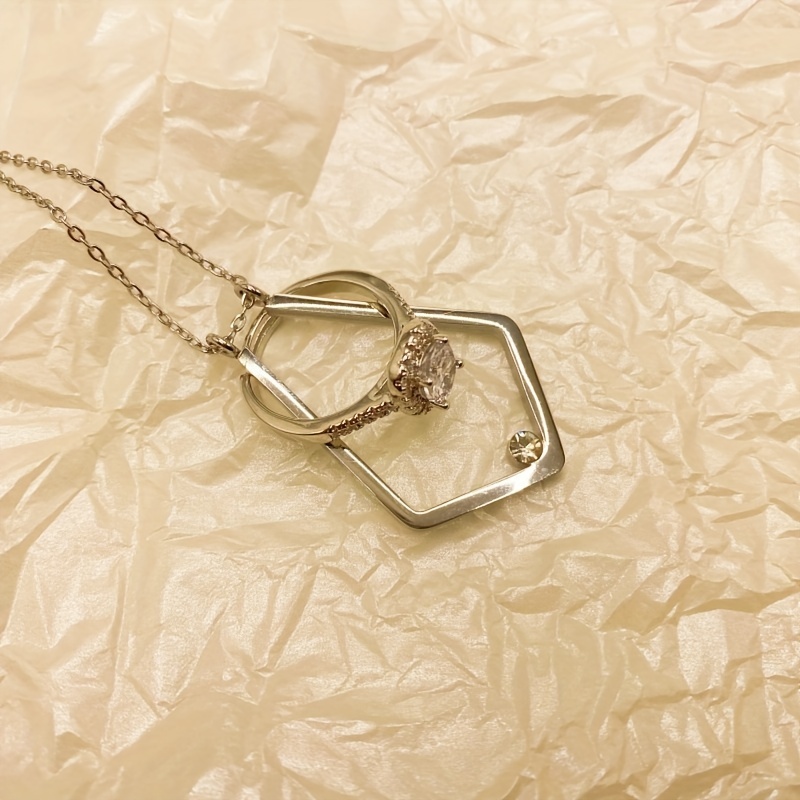 Creative Geometric V Shape Ring Protector Necklace