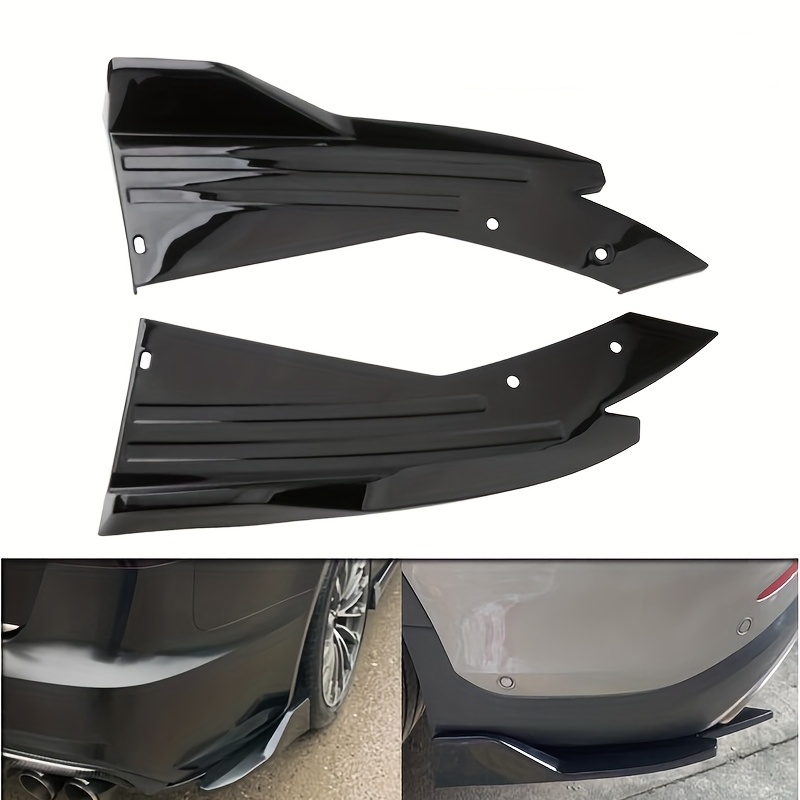 2Pcs Universal Car Rear Bumper Lip Diffuser Splitter Spoiler, Carbon Fiber  Car Bumper Scratch Protector Side Skirt Spoiler Splitter