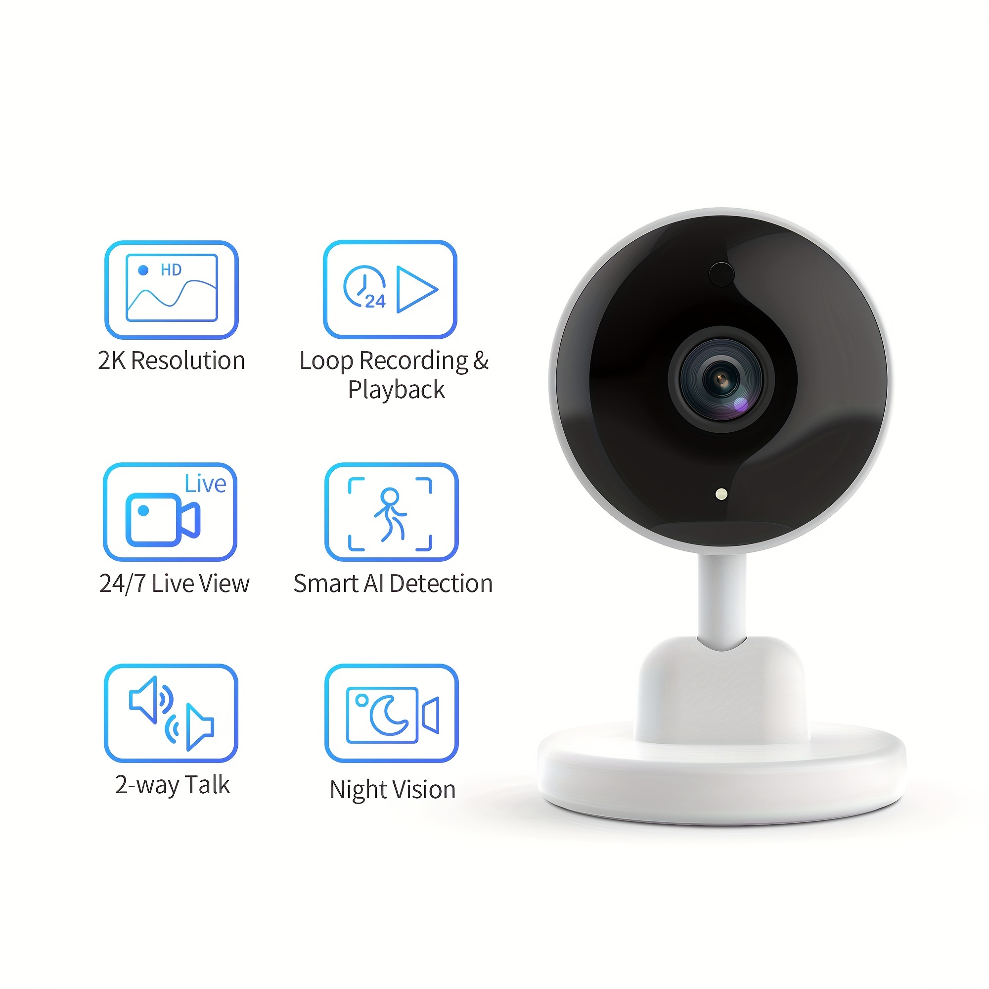 NETVUE Outdoor Security Surveillance Camera- 2.4G WiFi 360° View Pan Tilt  Camera, Compatible with Alexa, Two-Way Audio, Color Night Vision