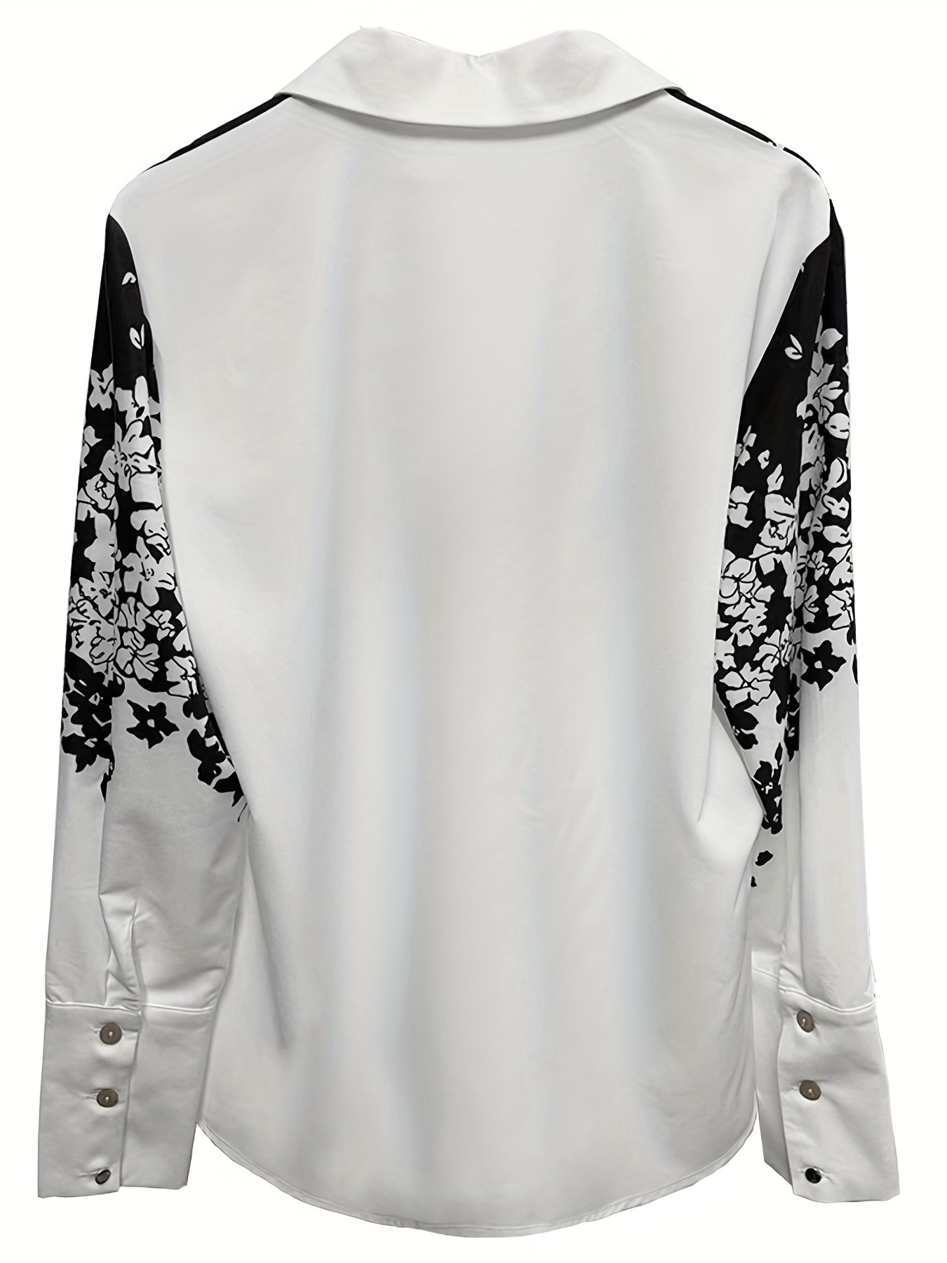 Camisa De Cuello Polo Con Estampado Floral, Camisa Casual De Manga Larga Para Primavera Y Otoño, Ropa De Mujer