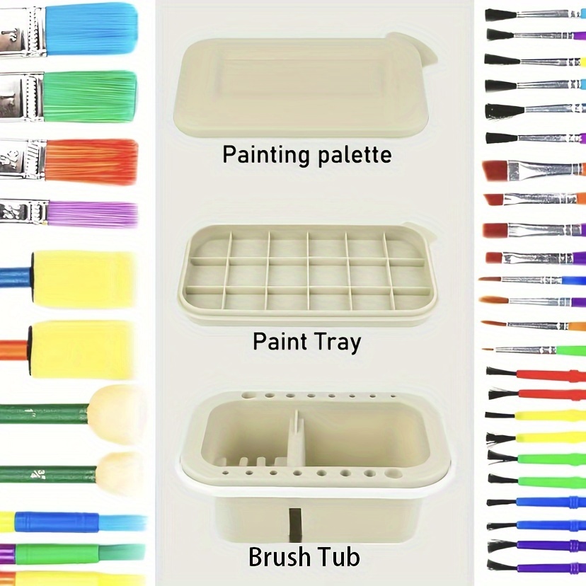 Art Painting Palette Paint Box And Pen Cleaning Bucket 1 Art - Temu