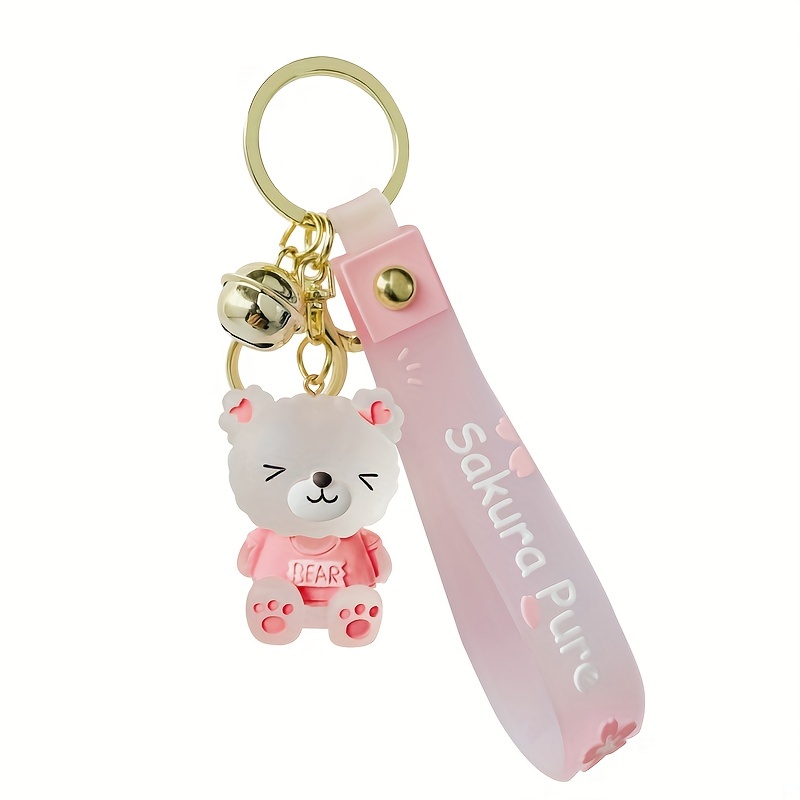 Cartoon Bear Keychain Cute Resin Keychain Car Key Bag - Temu