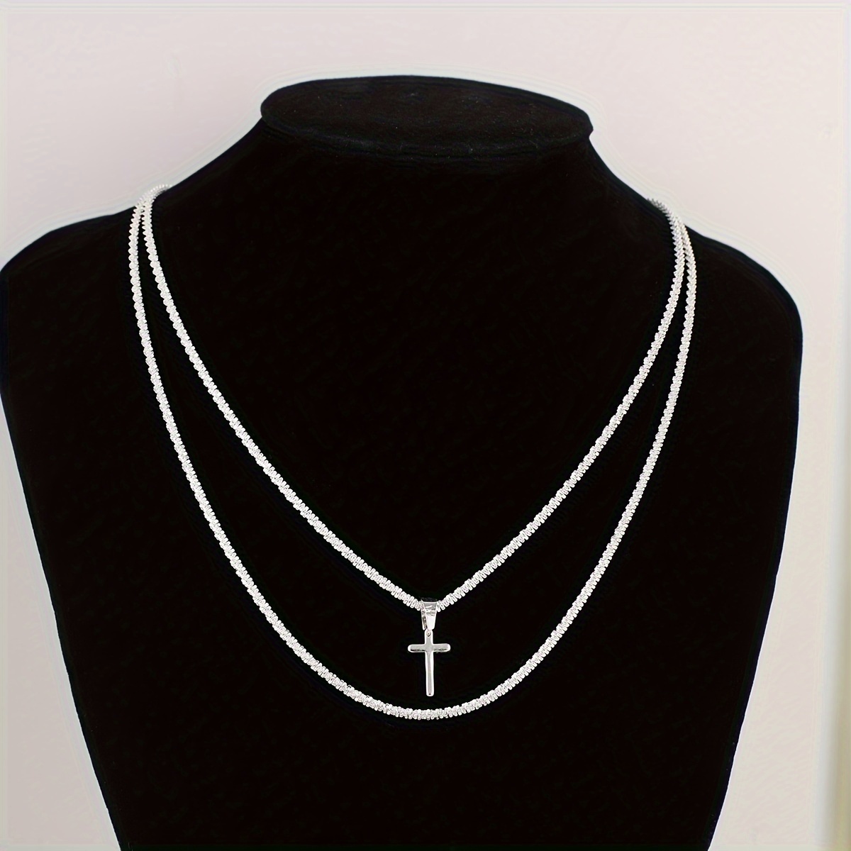 Mens choker deals cross necklace