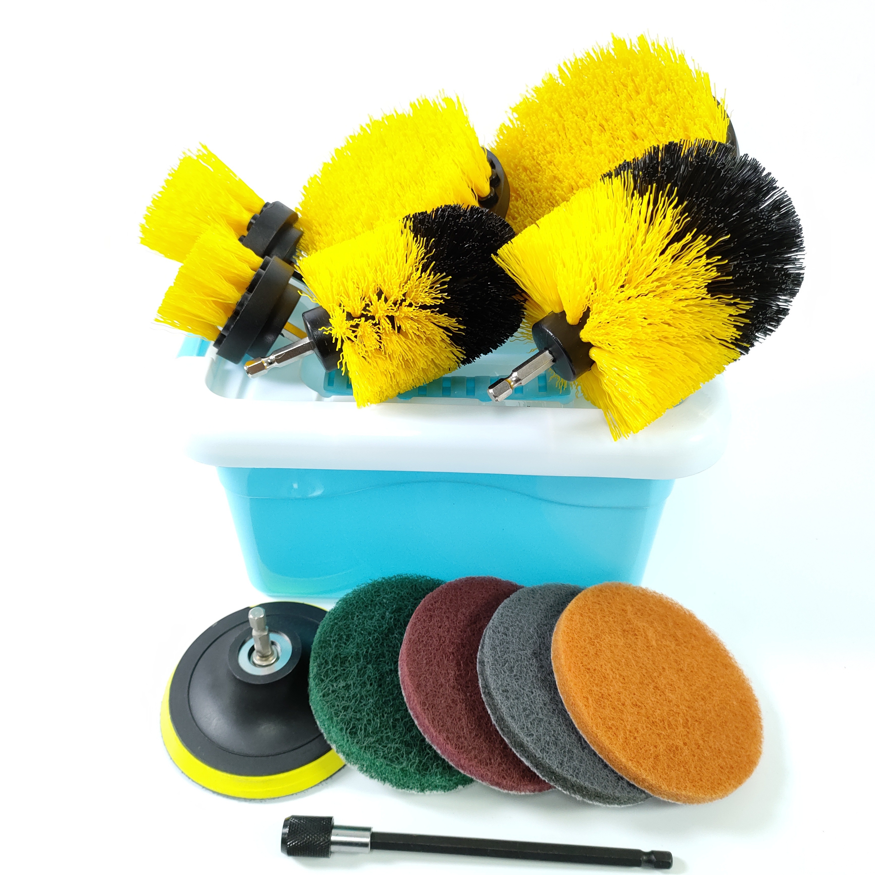 Carpet Cleaner - Bathroom Accessories - Mini Corner Drill Brush and 4-inch  Flat Scrub Brush Kit - Clean Bath Mat, Sink, Tile and Grout - Scrub Shower