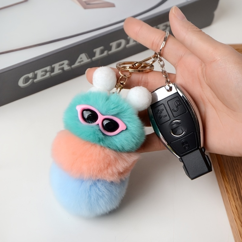 Pom Pom Fluffy Balls Keychain, Fluffy Balls Keychain Bag Fluffy