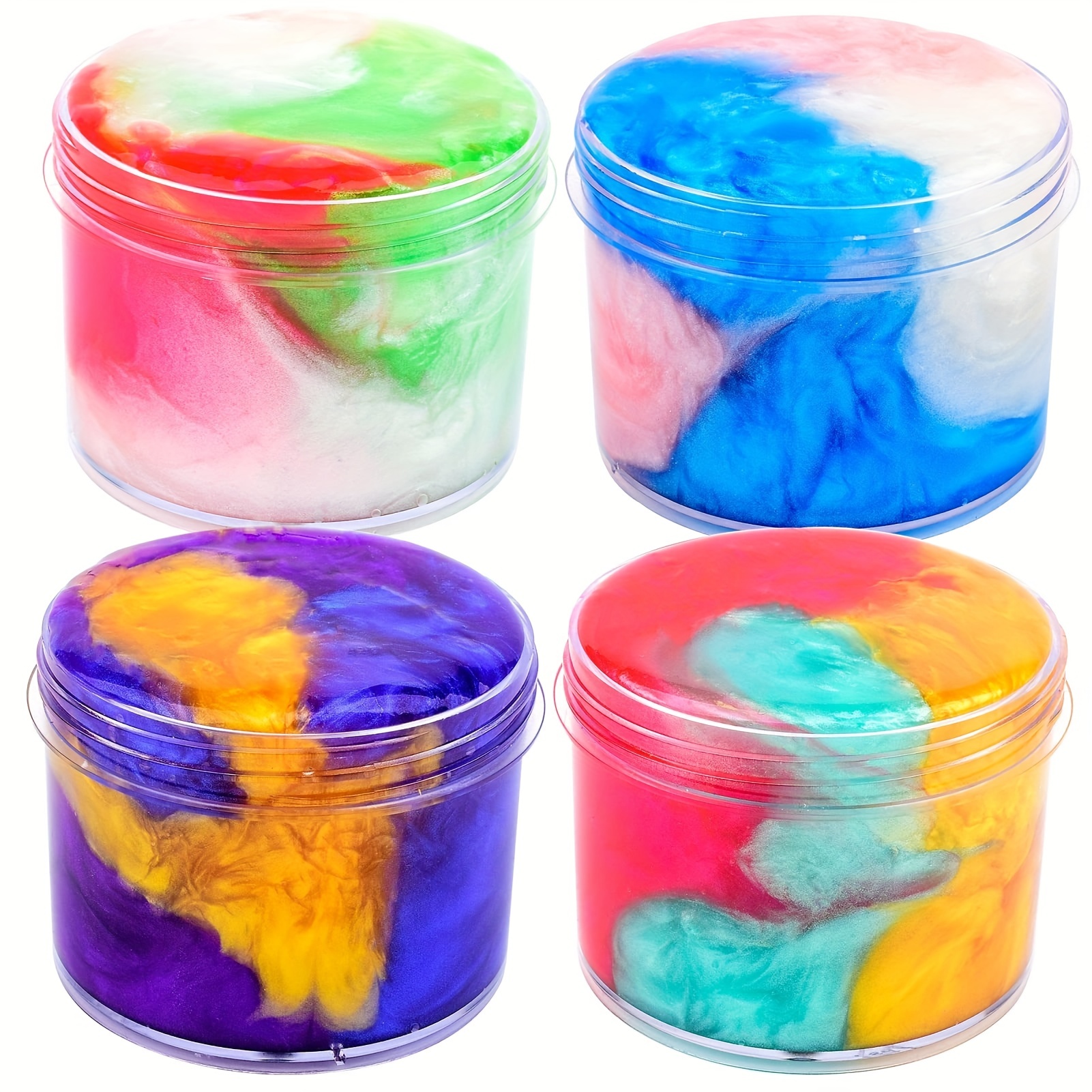 Making Rainbow Bubble Slime  Super Satisfying Crispy Tie-Dye