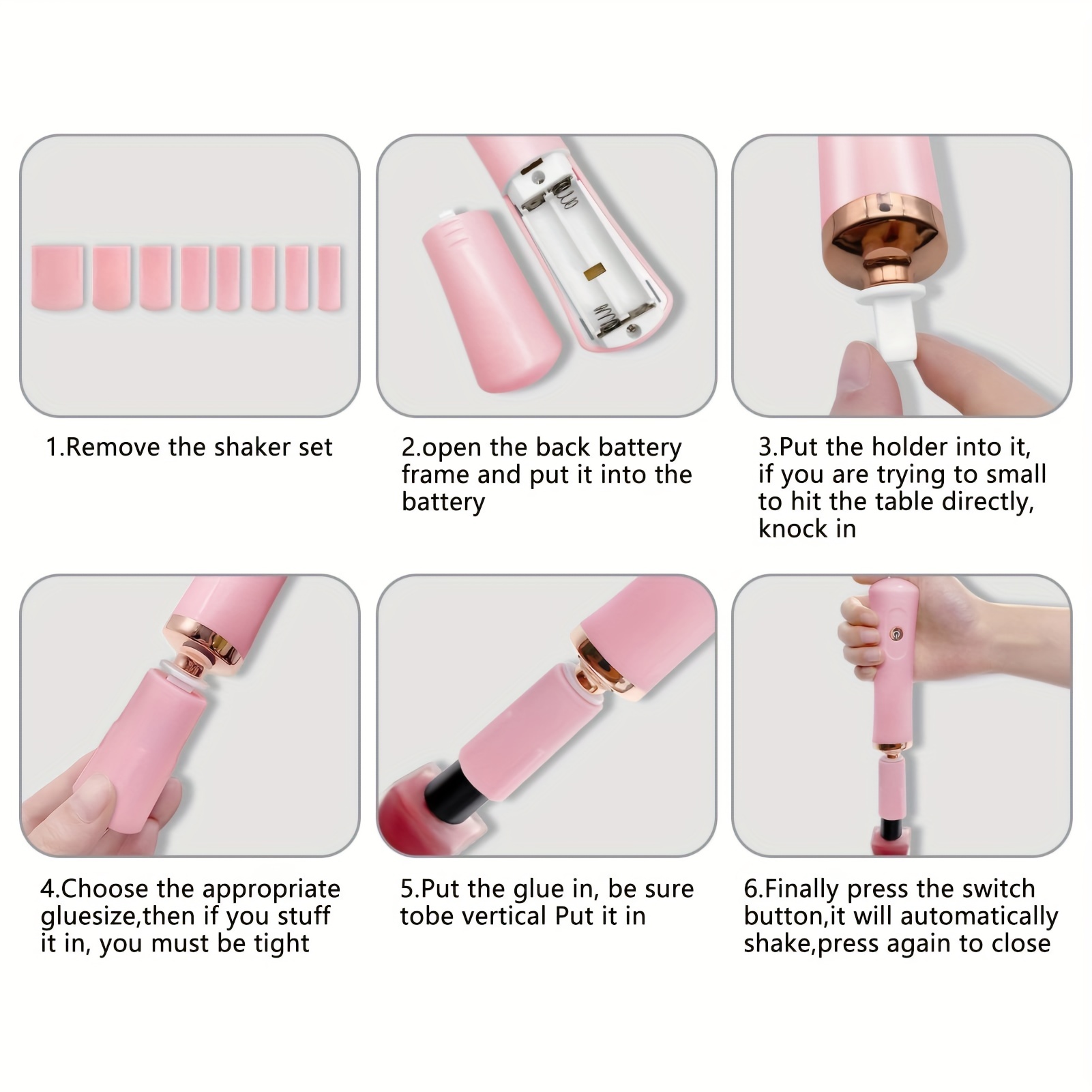Electric Nail Lacquer Shaker with Base, Glue Shaker for Eyelash Extensions,  Eyelash Lacquer Shaker, Electric Shaker Time Saving Handsfree Tool Glue