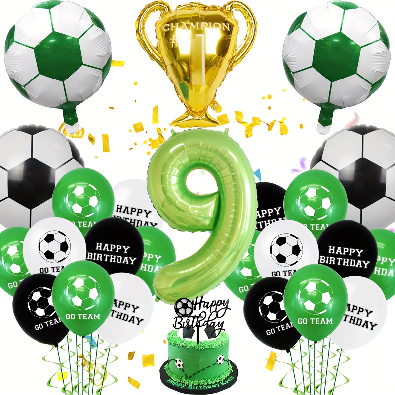 Juego De Globos Decorativos Para Fiesta De Cumpleaños Tema De Futbol