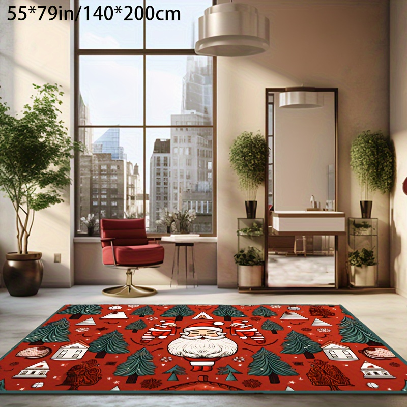 Christmas Area Rugs Santa Presents And Sleigh Rug Golden - Temu