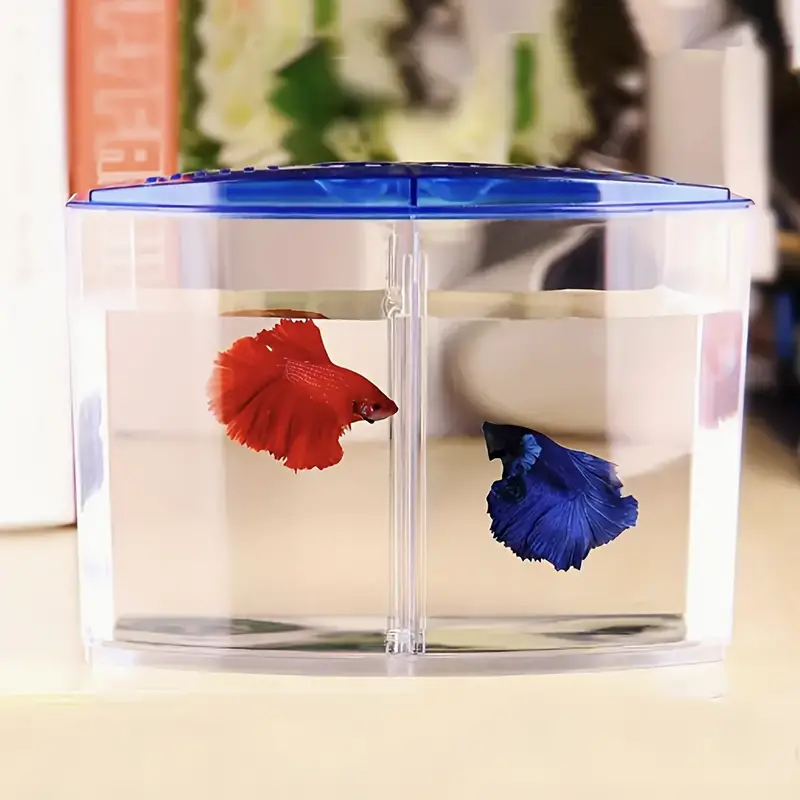 1pc Mini Fish Tank Small Betta Fish Tank Mini Betta Bowl Kit Small Aquarium  With Divider