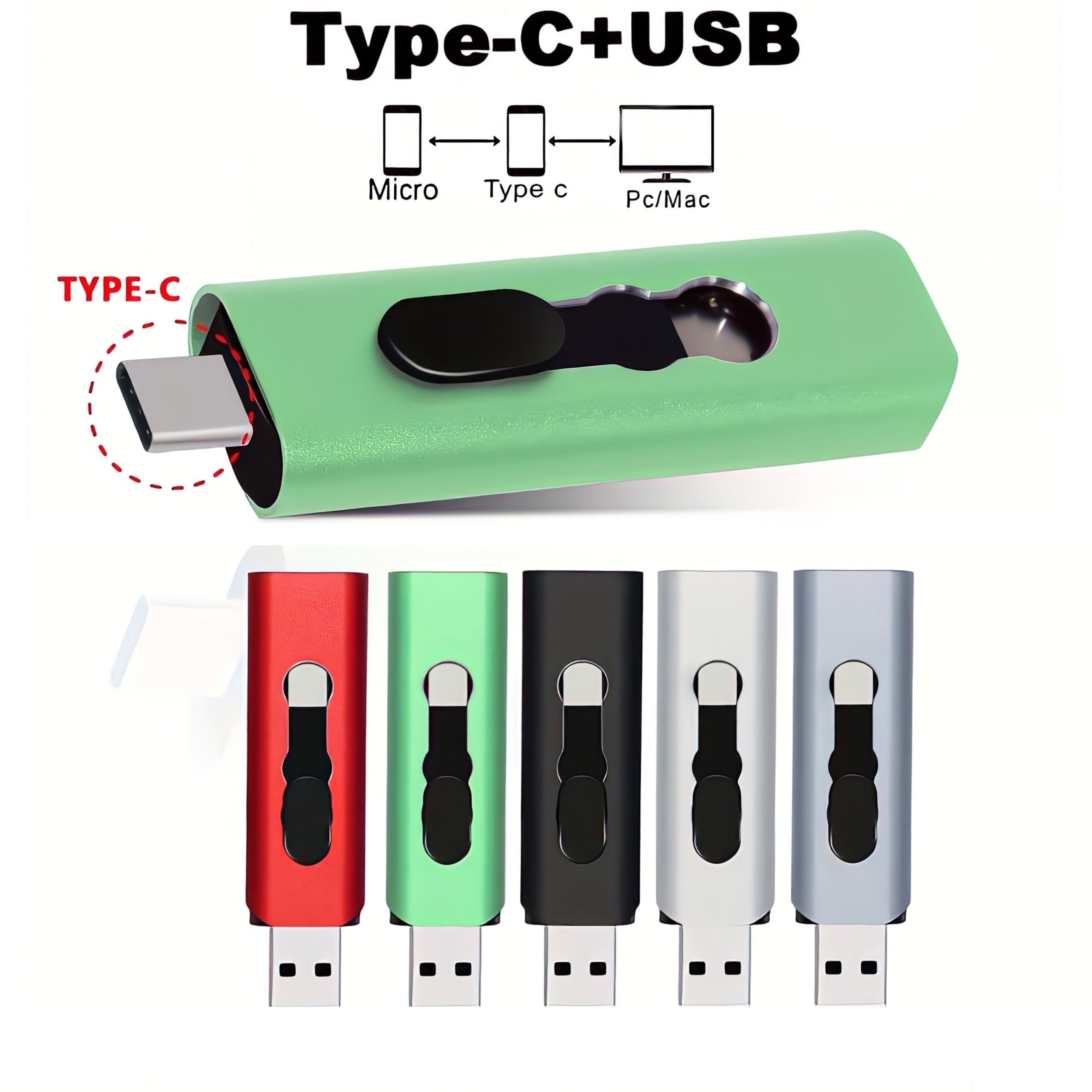 USB 3.0 Type C Stick 256GB 128GB 64GB 32GB 8G USB-C OTG Flash Drive Memory  Stick