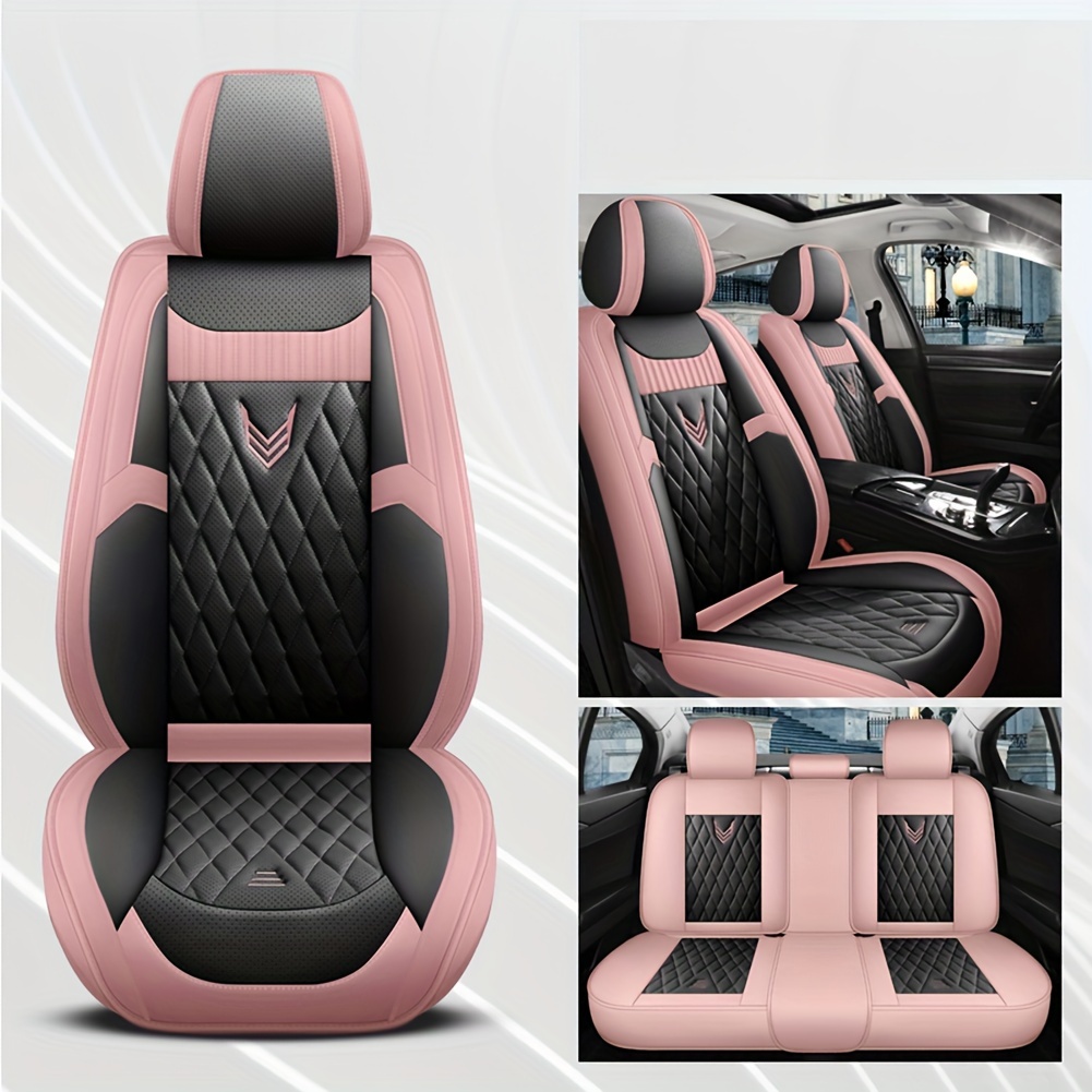 Luxus Auto Sitzbezüge Leder Vorne und Hinten Sitze Automotive Protektoren  Universal mit frau Crown Strass Nieten