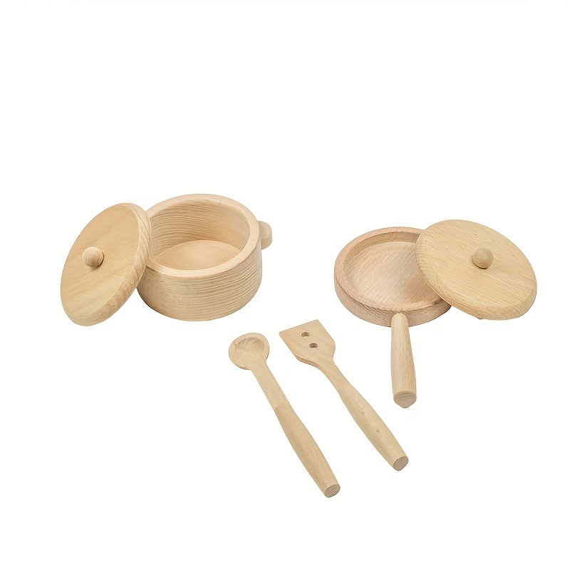 Wooden Kitchen Toy Set Wooden Montessori Toys Pots And Pans Kitchen Set