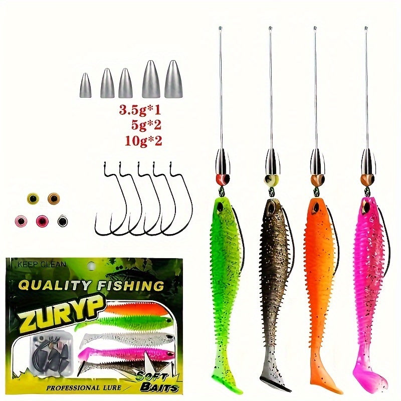 Fishing Soft Lure Set Jig Fishing Lure Kit ORANGE 7.5CM 4.8G