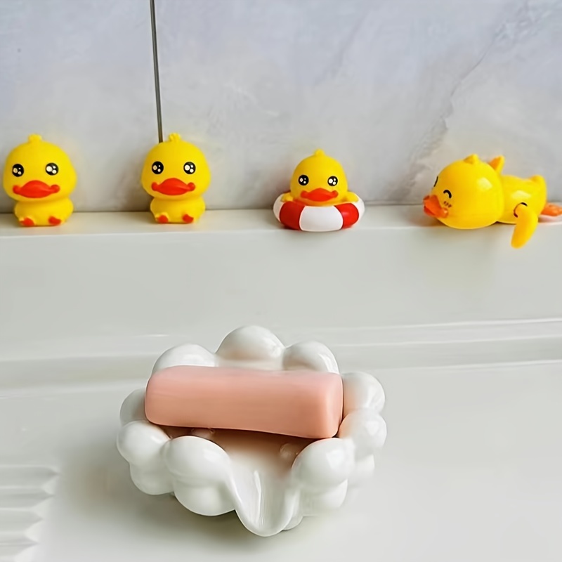 1pc Cute Duck-shaped Soap Holder For Bathroom Sink, Creative