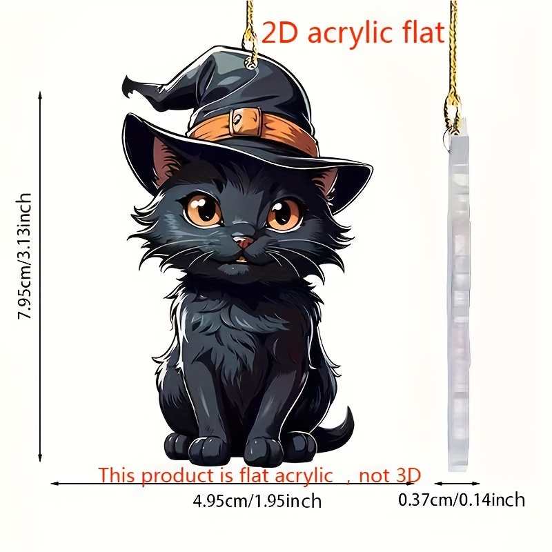 1 Stück 2D flacher schwarzer Katzen Design Auto Innen Rückspiegel