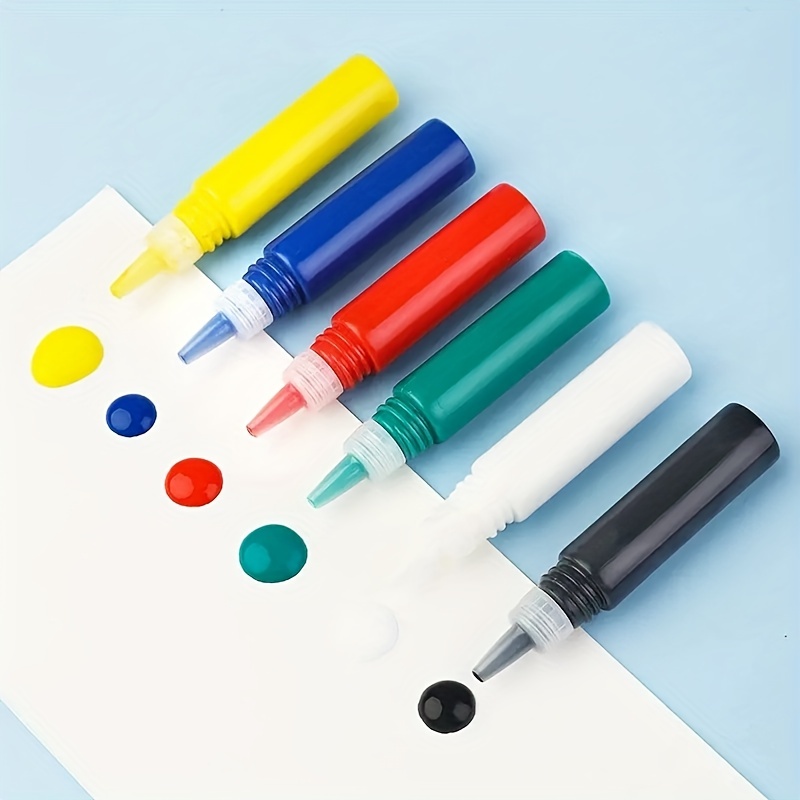 Témperas para Niños - Paleta con 6 Colores 25 ml - Incluye Pincel - Témpera  Lavable y Libre de Tóxicos - Para Diferentes Superficies - Témperas con