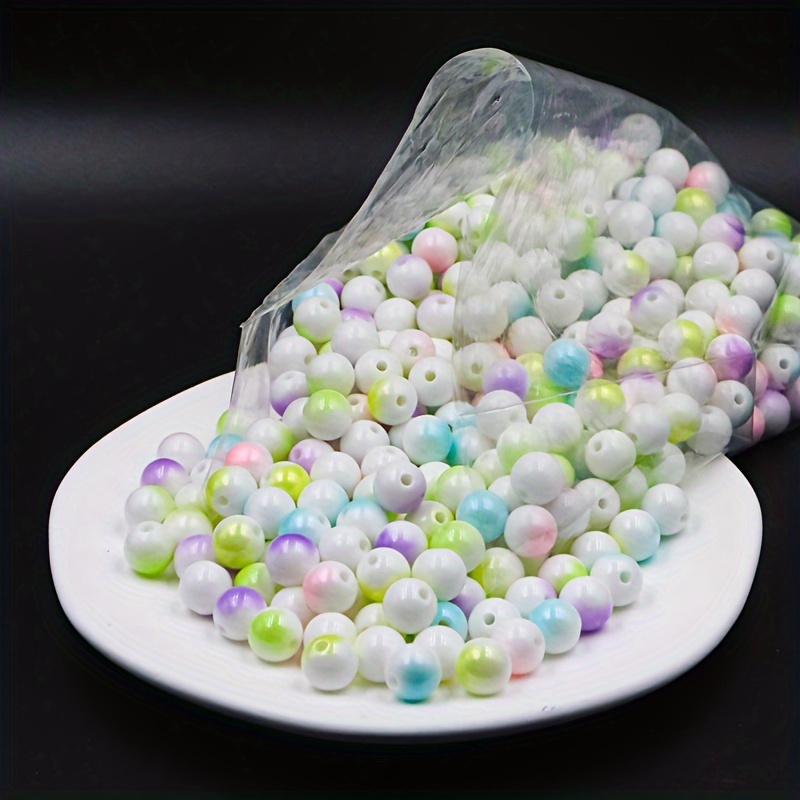 Pearl Beads for Jewelry Making, 8MM 32Colors Round Pearls Beads with Holes,  1000Pcs Handcrafted Colorful Loose Spacer Beads Small Filler Beads for DIY