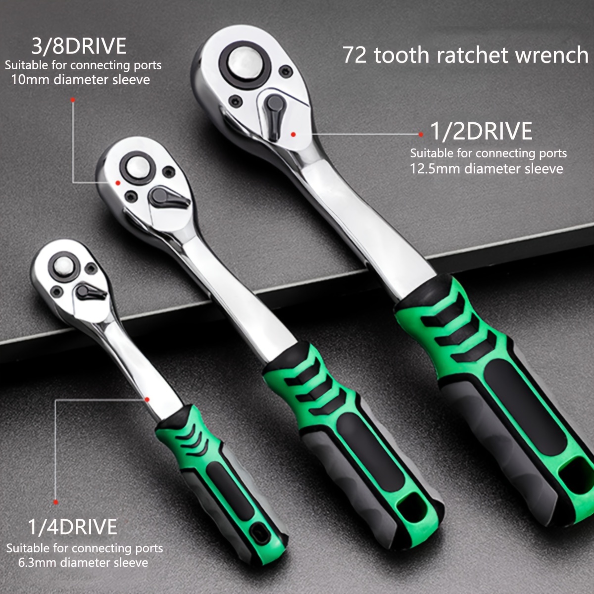 1/4 Inch Ratchet Socket Wrench Set, Mechanic Tool Kit And Sockets Set With  Quick Release Reversible Ratchet Handle And Extension Bar