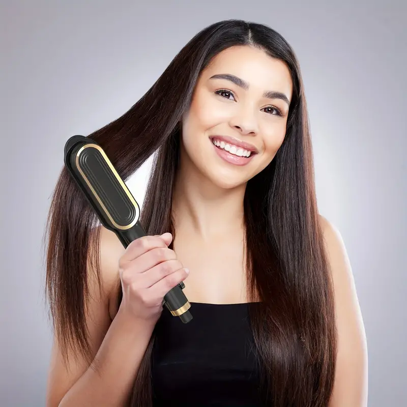 new arrival straight hair comb lazy straight hair curly hair dual purpose electric heating clipboard lcd display with clip does not hurt hair straightening artifact details 3