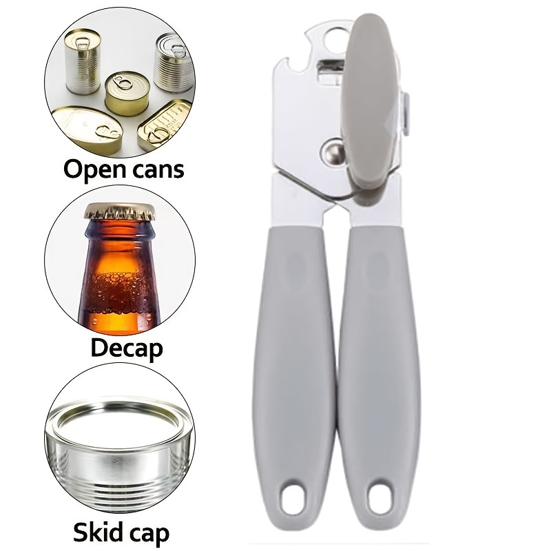 Multifunctional Can Opener, Stainless Steel Can Opener, Manual Bottle Opener,  Easy Grip & Heavy Duty - Temu