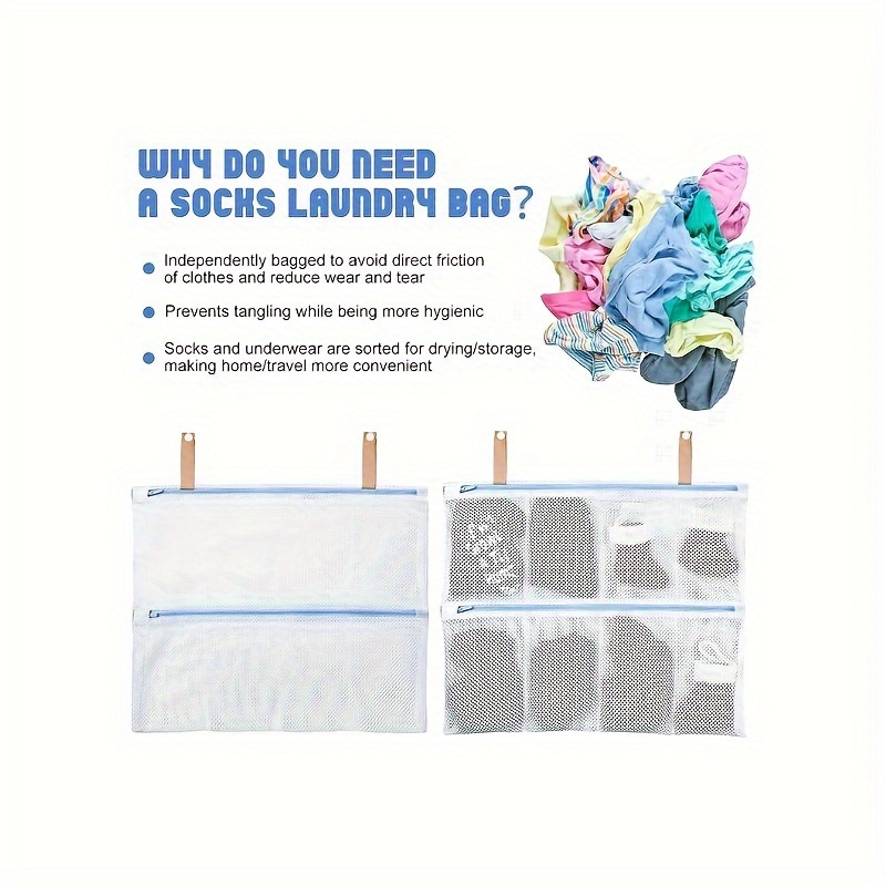 3pcs Laundry Protective Washing Bags, Durable Mesh Washing Bag For Clothing  Laundry, Socks, Underwear, Lingerie, Blouse, Sweater, Travel Storage Organ